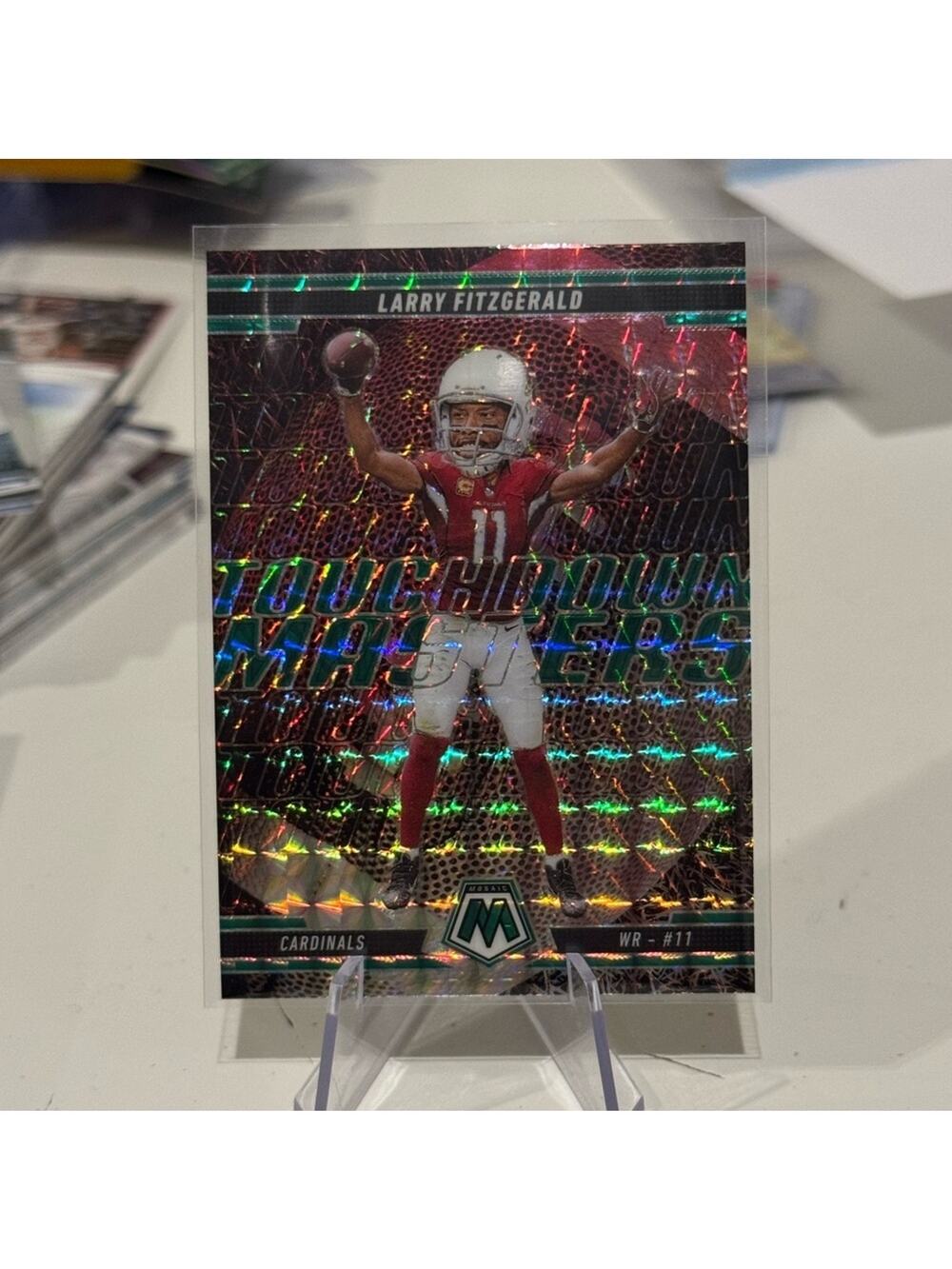 🔥 2025 Larry Fitzgerald Panini Mosaic Fluorescent Touchdown Masters Prizm
